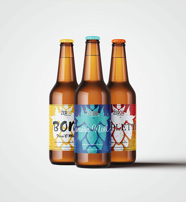 Étiquettes de 3 bières La ZERO4